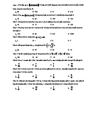 Kiểm tra 15 phút Xác suất 11